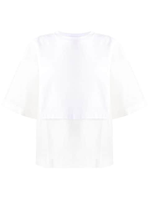 semi-sheer panelled cotton T-shirt by FABIANA FILIPPI