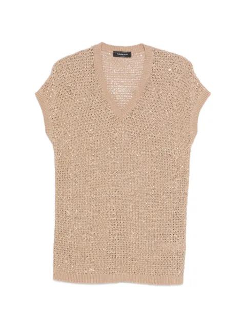 sequin-embellished V-neck vest by FABIANA FILIPPI