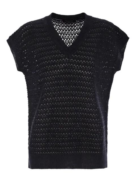 sequin-embellished crochet-knit vest by FABIANA FILIPPI