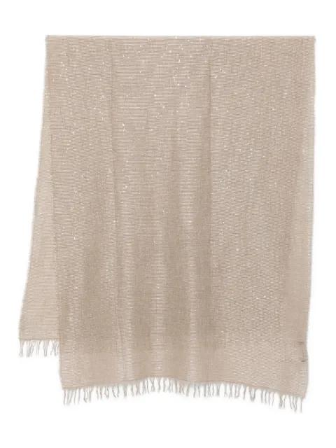 sequin-embellished fringed scarf by FABIANA FILIPPI