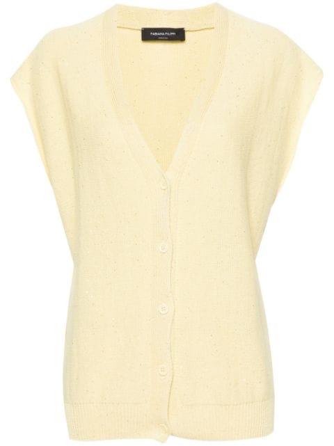 sequined V-neck vest by FABIANA FILIPPI