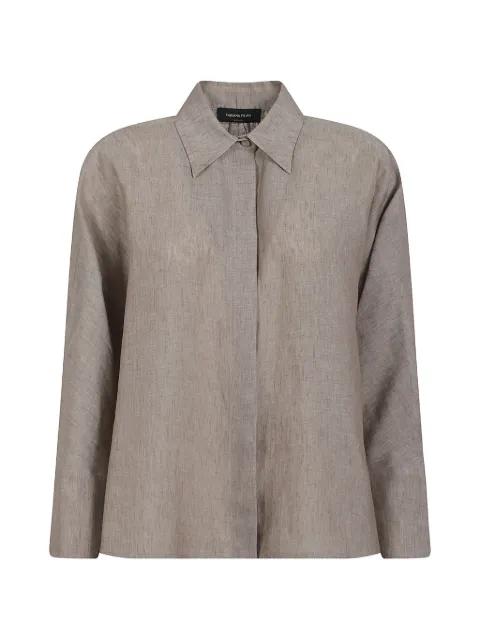 sheer-panelled linen shirt by FABIANA FILIPPI