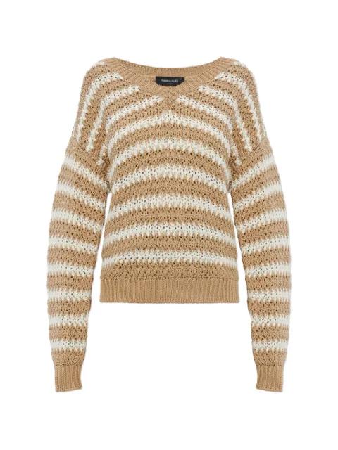striped open-knit sweater by FABIANA FILIPPI