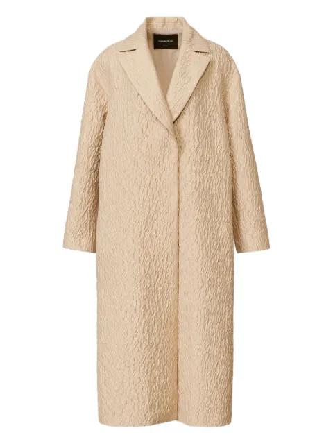 textured-effect drawstring single-breasted coat by FABIANA FILIPPI