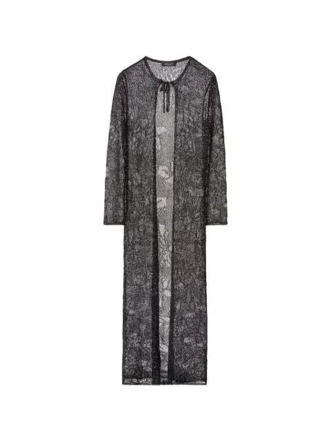 tie-neck long-sleeve cardi-coat by FABIANA FILIPPI