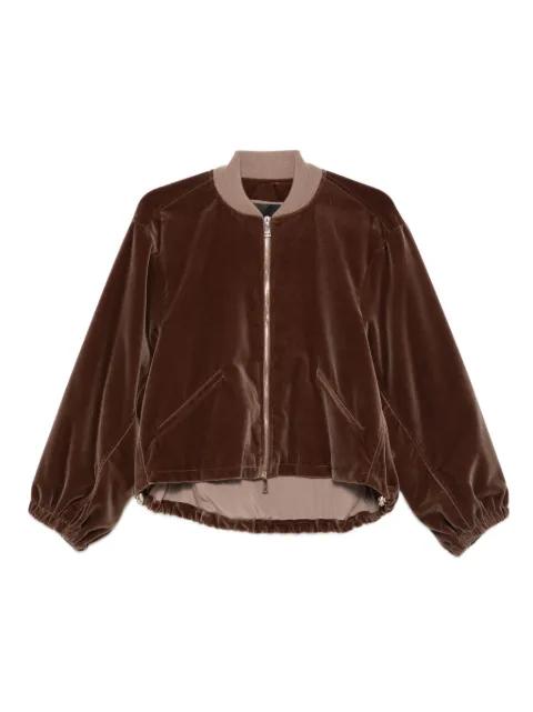 velvet zip-up bomber jacket by FABIANA FILIPPI