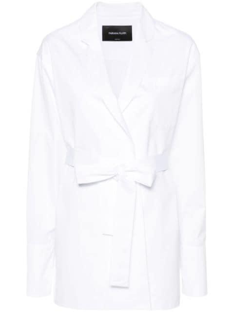 wrap-design cotton shirt jacket by FABIANA FILIPPI