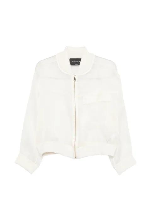 zipped pocket sheer bomber jacket by FABIANA FILIPPI