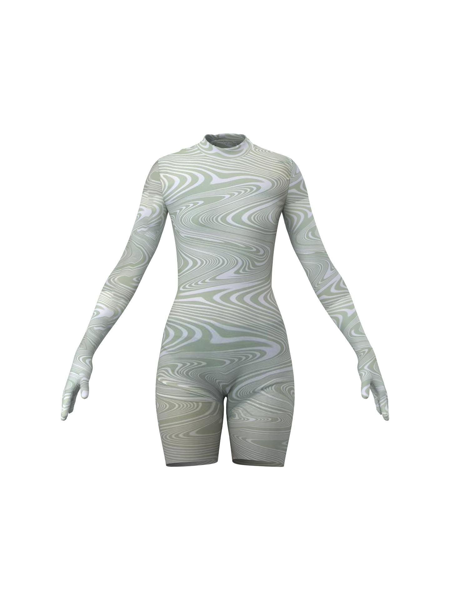 Florentina Leitner: Green Swirl bodysuit by FABRIX