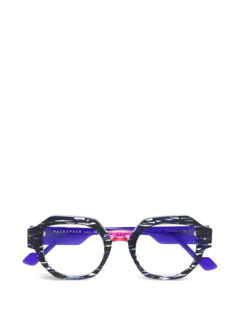 Framed 2 geometric-frame glasses by FACE A FACE