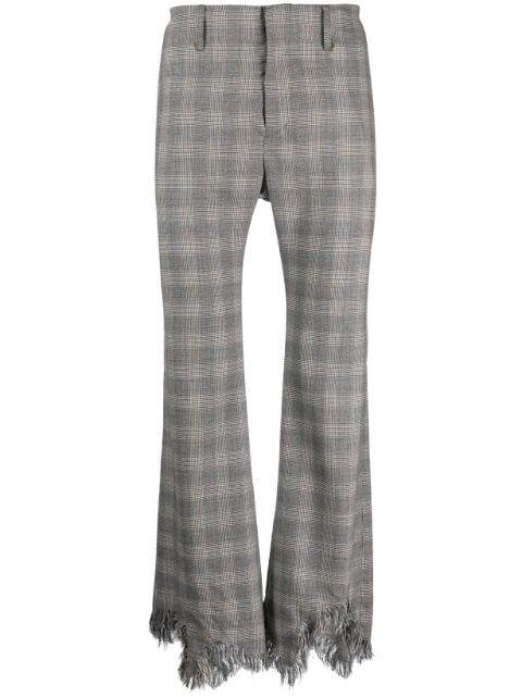 check-print wool trousers by FACETASM