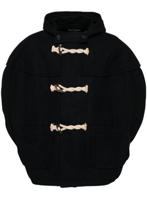 wool circle duffle coat by FACETASM