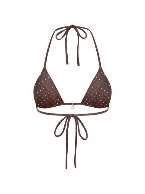 Honey reversible floral-print bikini top by FAE SWIM