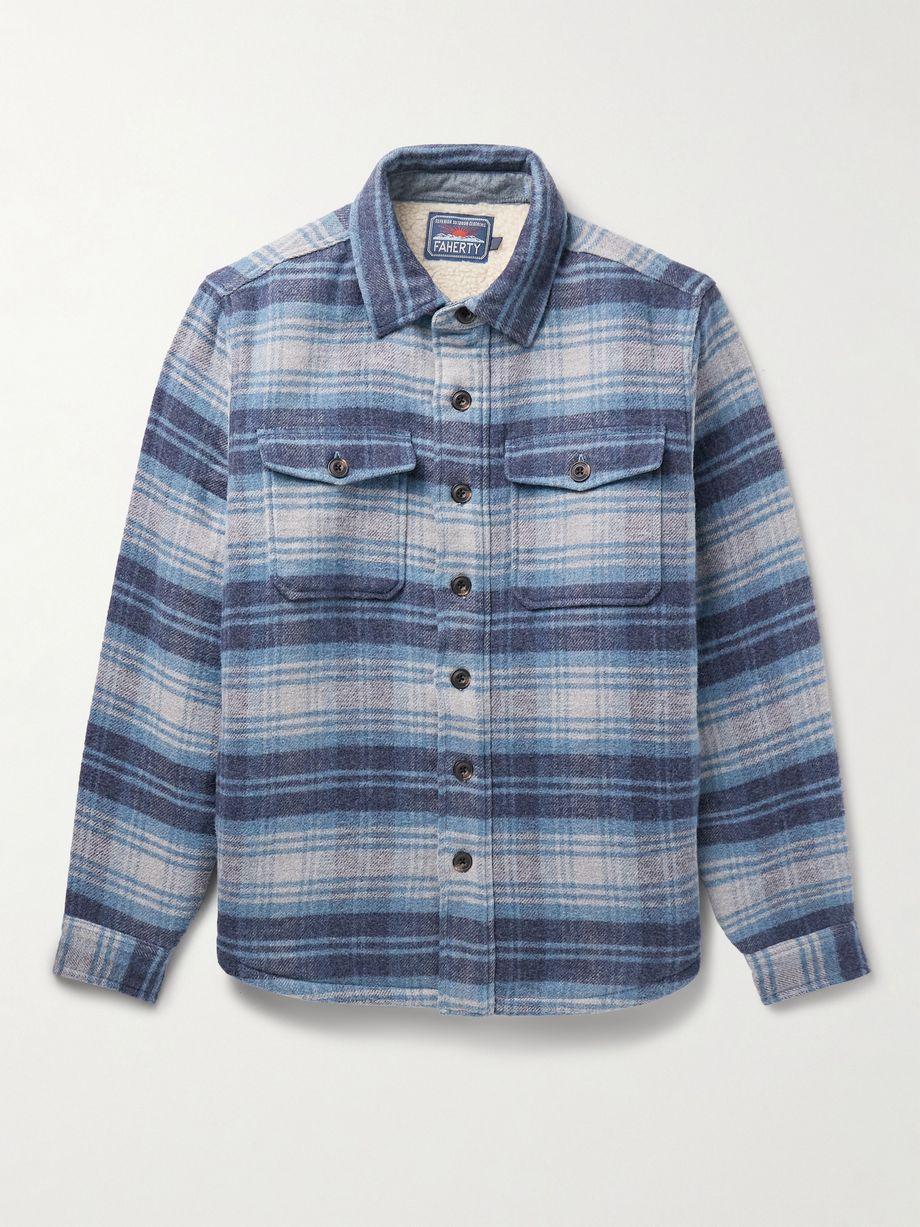 CPO Fleece-Lined Checked Cotton and Wool-Blend Overshirt by FAHERTY CPO Fleece-Lined Checked Cotton and Wool-Blend Overshirt by FAHERTY