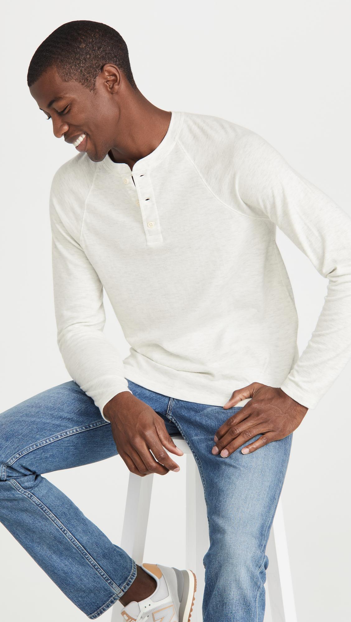 Cloud Long Sleeve Henley by FAHERTY