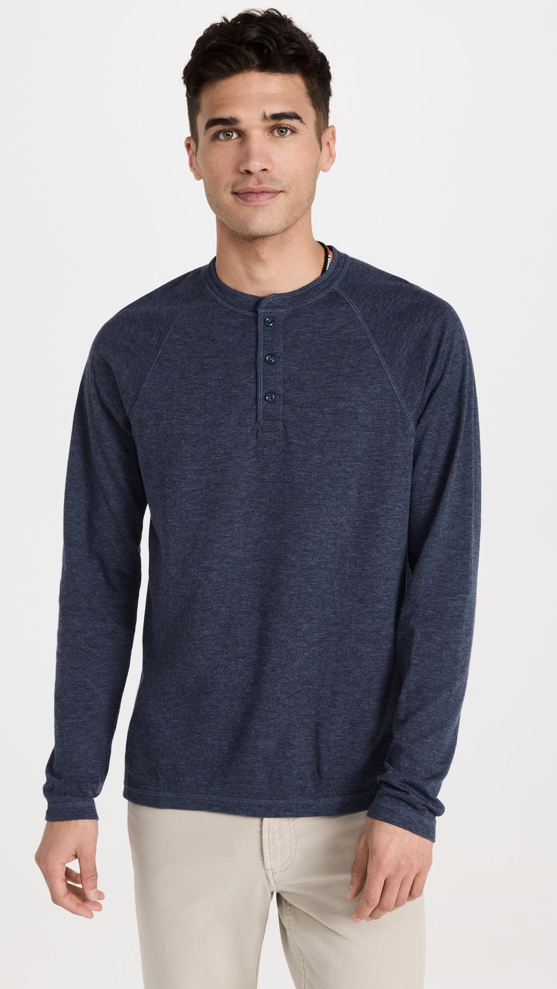 Cloud Long Sleeve Henley by FAHERTY