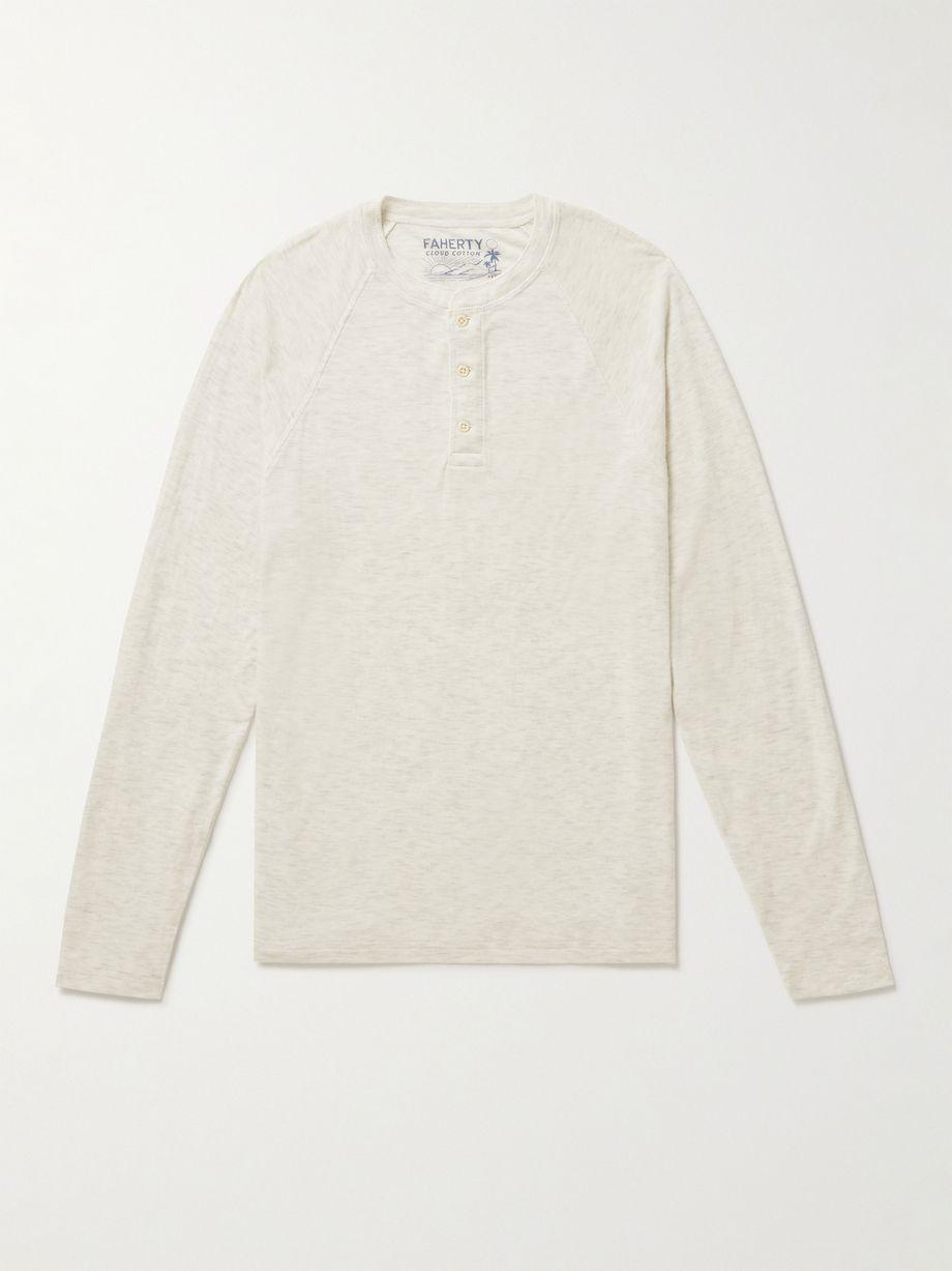 Cloud Pima Cotton and Modal-Blend Jersey Henley T-Shirt by FAHERTY