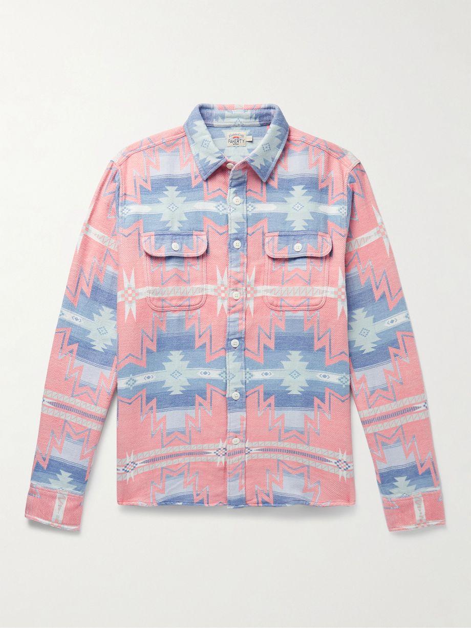 + Doug Good Feather Canyon Brushed Organic Cotton-Jacquard Overshirt by FAHERTY + Doug Good Feather Canyon Brushed Organic Cotton-Jacquard Overshirt by FAHERTY
