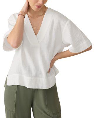 Dune Relaxed Fit Cotton Gauze Top by FAHERTY