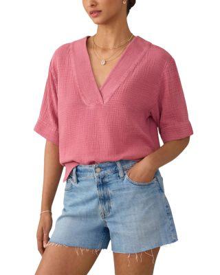 Dune Relaxed Fit Cotton Gauze Top by FAHERTY