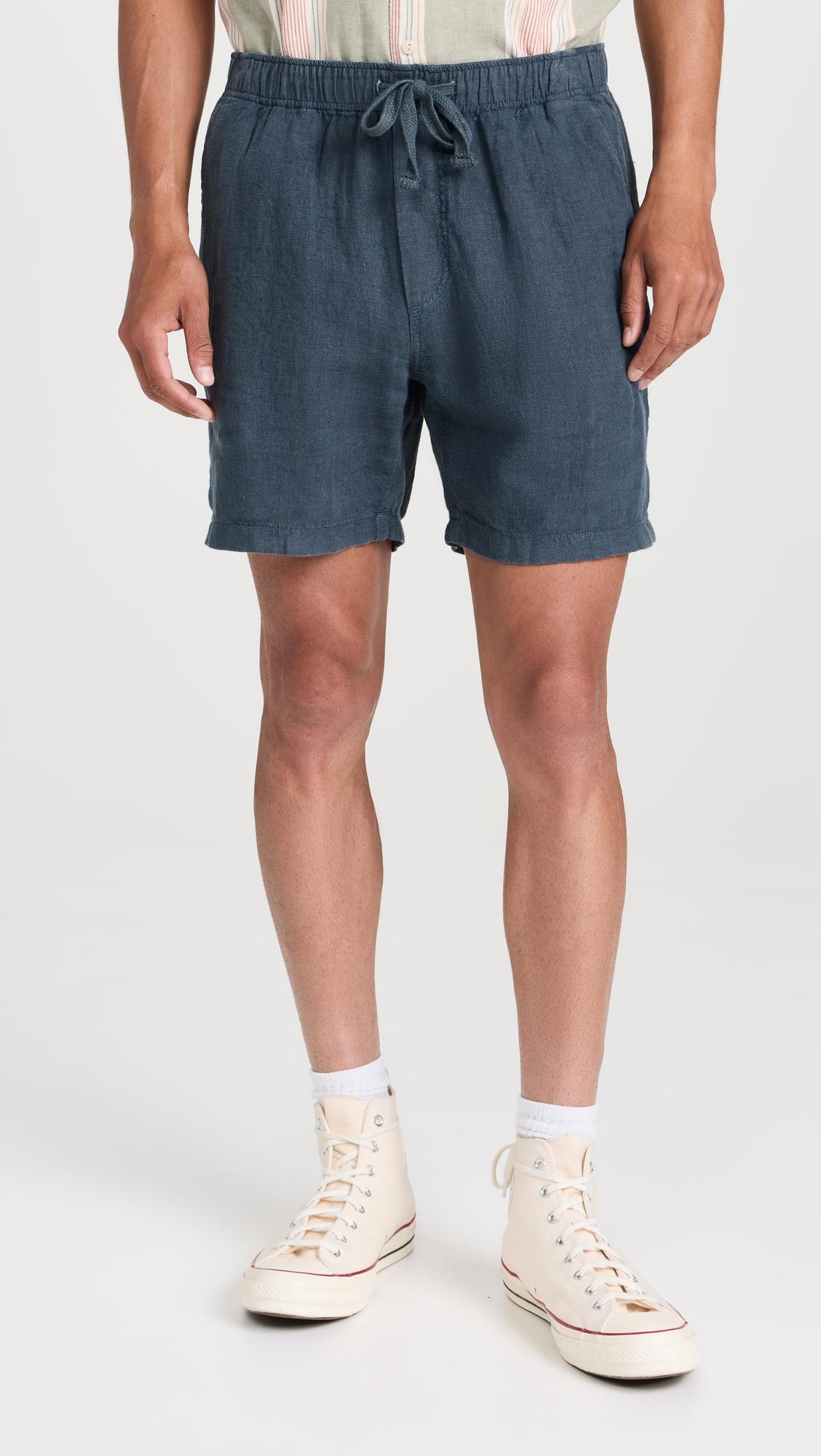 Essential Linen Drawstring Shorts 6" by FAHERTY