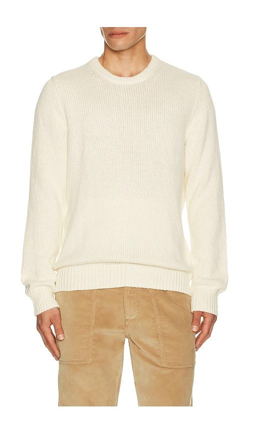 Faherty Heirloom Crew Neck Sweater in White by FAHERTY