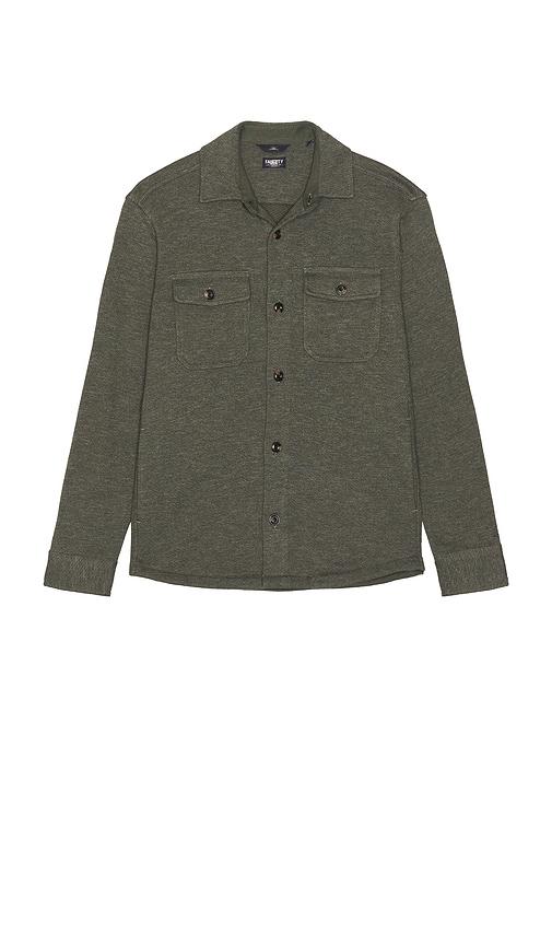 Faherty Inlet Knit Cpo Shirt in Olive by FAHERTY