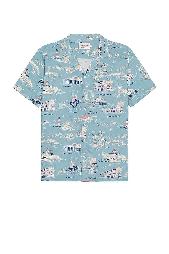 Faherty Kona Camp Shirt in Blue by FAHERTY