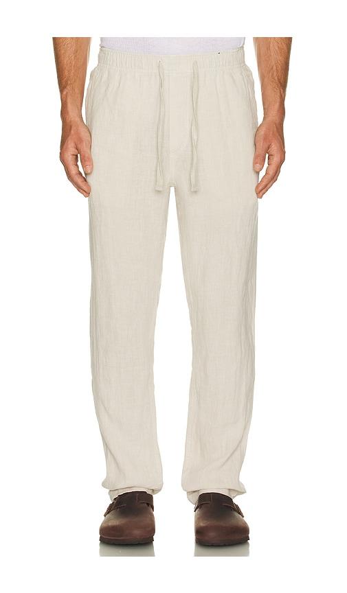 Faherty Linen Drawstring Pant in Nude by FAHERTY