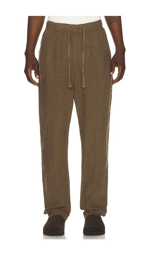 Faherty Linen Drawstring Pants in Brown by FAHERTY