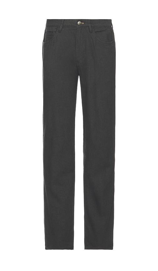 Faherty Movement Linen 5 Pocket Pant in Charcoal by FAHERTY