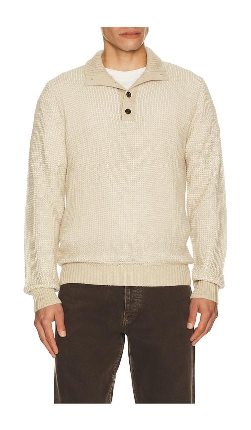 Faherty Quarter Button Sweater in Brown by FAHERTY