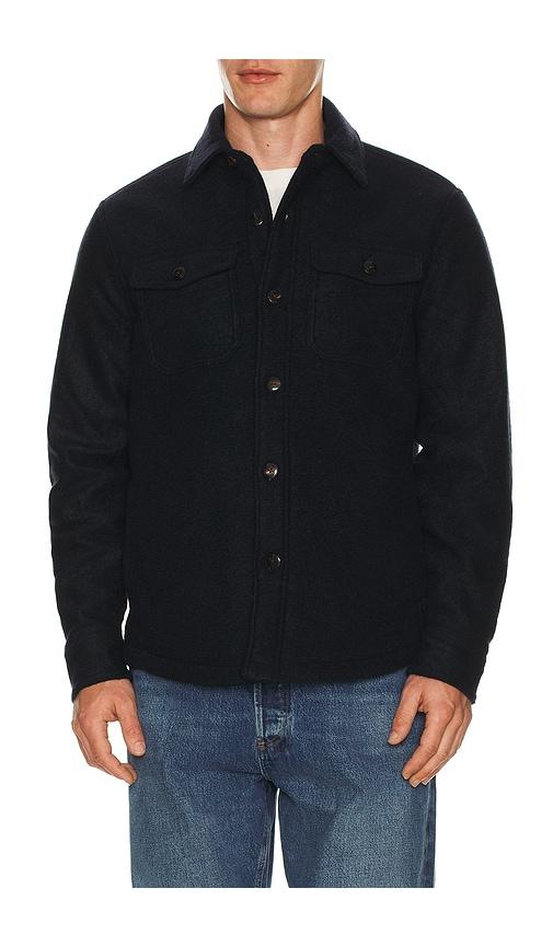 Faherty Range Fleece Lined Shacket in Blue by FAHERTY