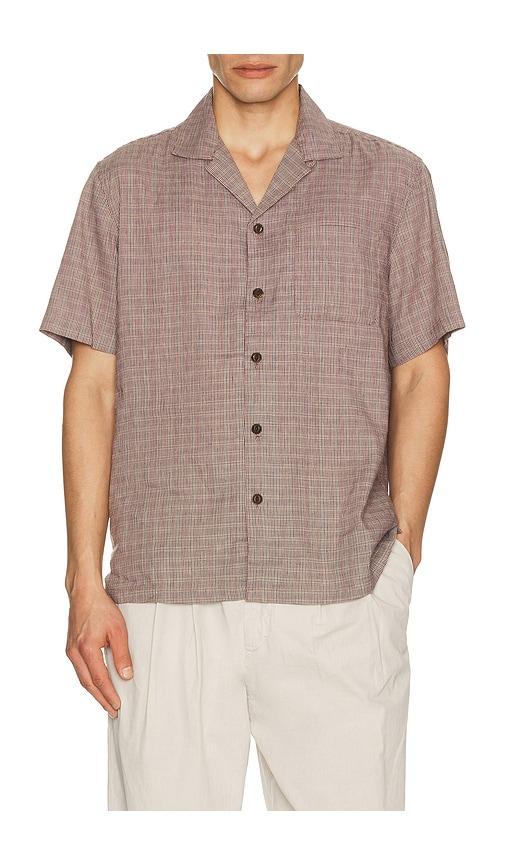 Faherty Short Sleeve Breeze Camp Shirt in Burgundy by FAHERTY