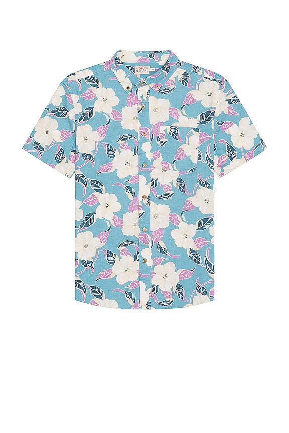 Faherty Short Sleeve Breeze Shirt in Blue by FAHERTY Faherty Short Sleeve Breeze Shirt in Blue by FAHERTY