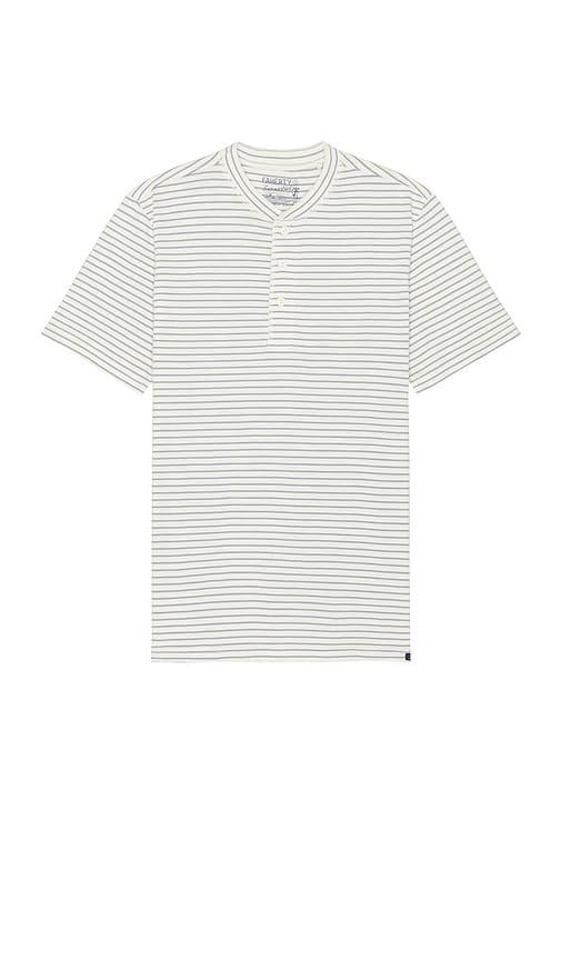Faherty Short Sleeve Sunwashed Henley in Multi by FAHERTY