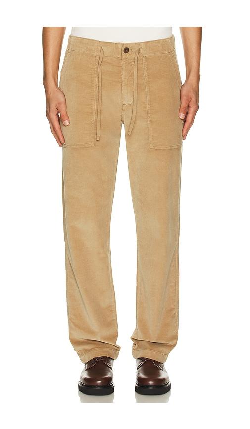 Faherty Stretch Terry Corduroy Utility Pant in Brown by FAHERTY