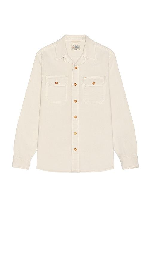 Faherty Sunwashed Shirt Jacket in Cream by FAHERTY