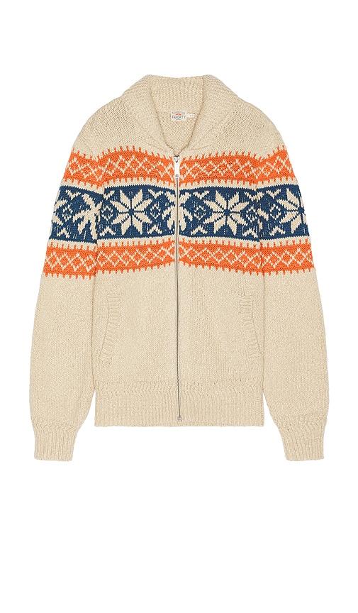 Faherty Surf To Snow Zip Cardigan in Brown by FAHERTY
