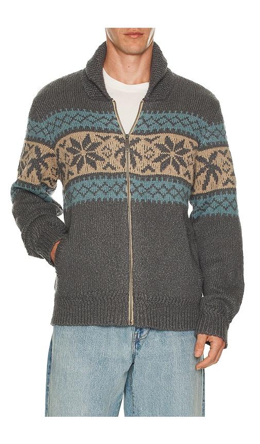 Faherty Surf To Snow Zip Cardigan in Grey by FAHERTY