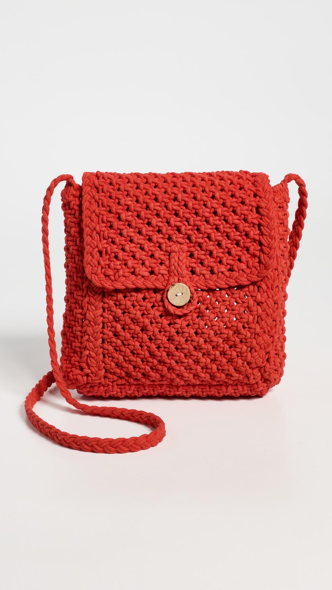 Macrame Crossbody Flap Bag by FAHERTY