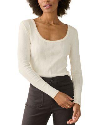 Pacific Pointelle Scoop Neck Top by FAHERTY