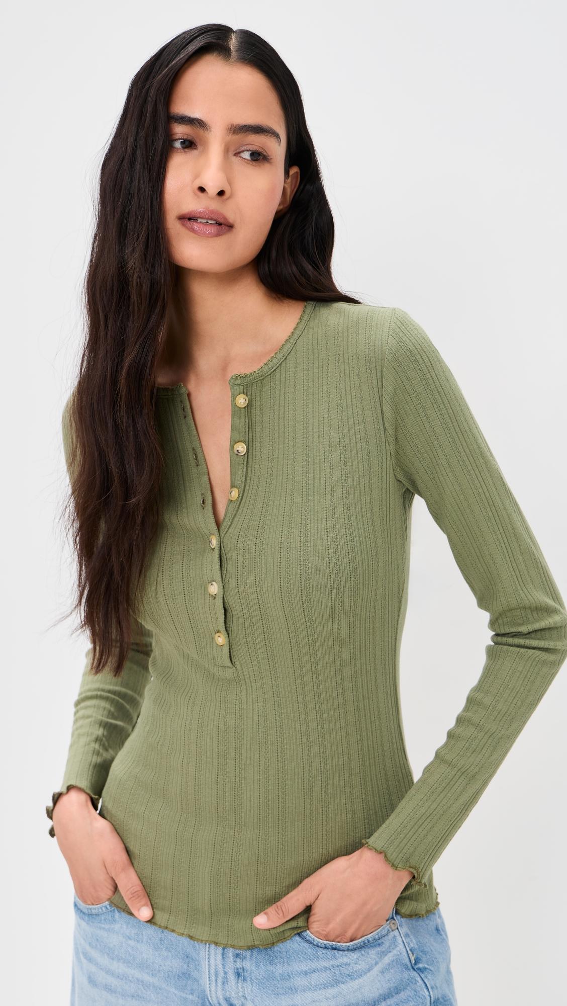 Paradise Pointelle Henley by FAHERTY