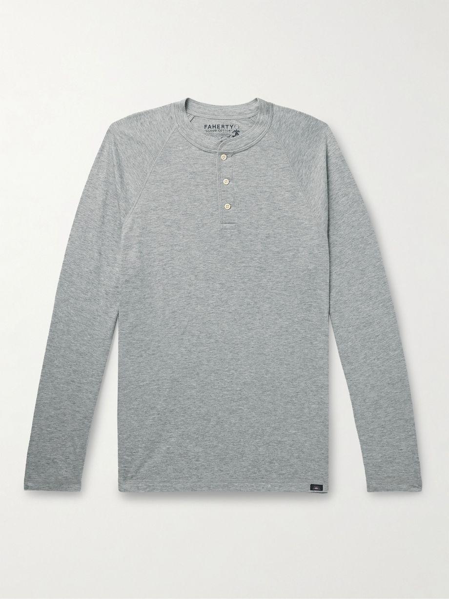 Pima Cotton and Modal-Blend Henley T-Shirt by FAHERTY