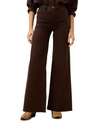 Saturday High Rise Wide Leg Jeans in Chocolate Brown by FAHERTY