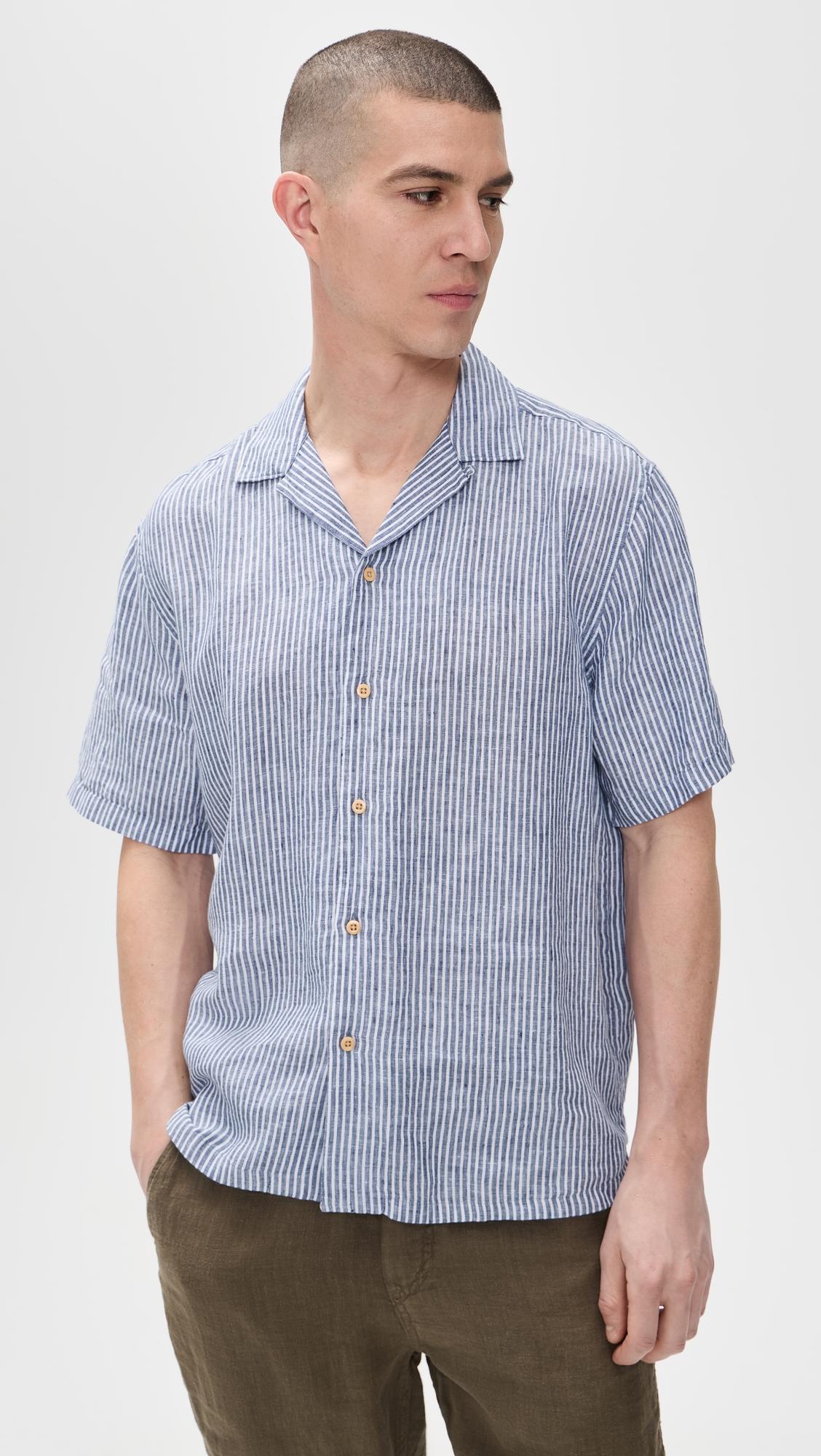 Short Sleeve Laguna Linen Camp Shirt by FAHERTY