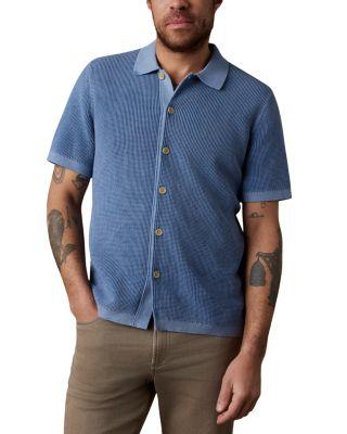 Short Sleeve Sunwashed Sweater Shirt by FAHERTY