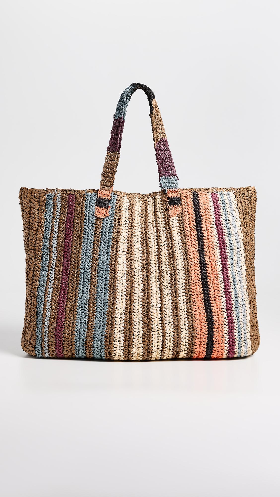 Straw Stripe Beach Tote by FAHERTY