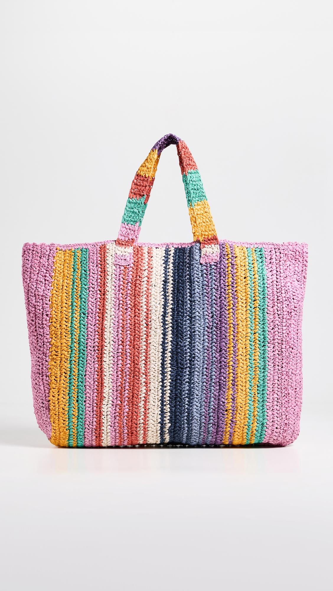 Straw Stripe Beach Tote by FAHERTY