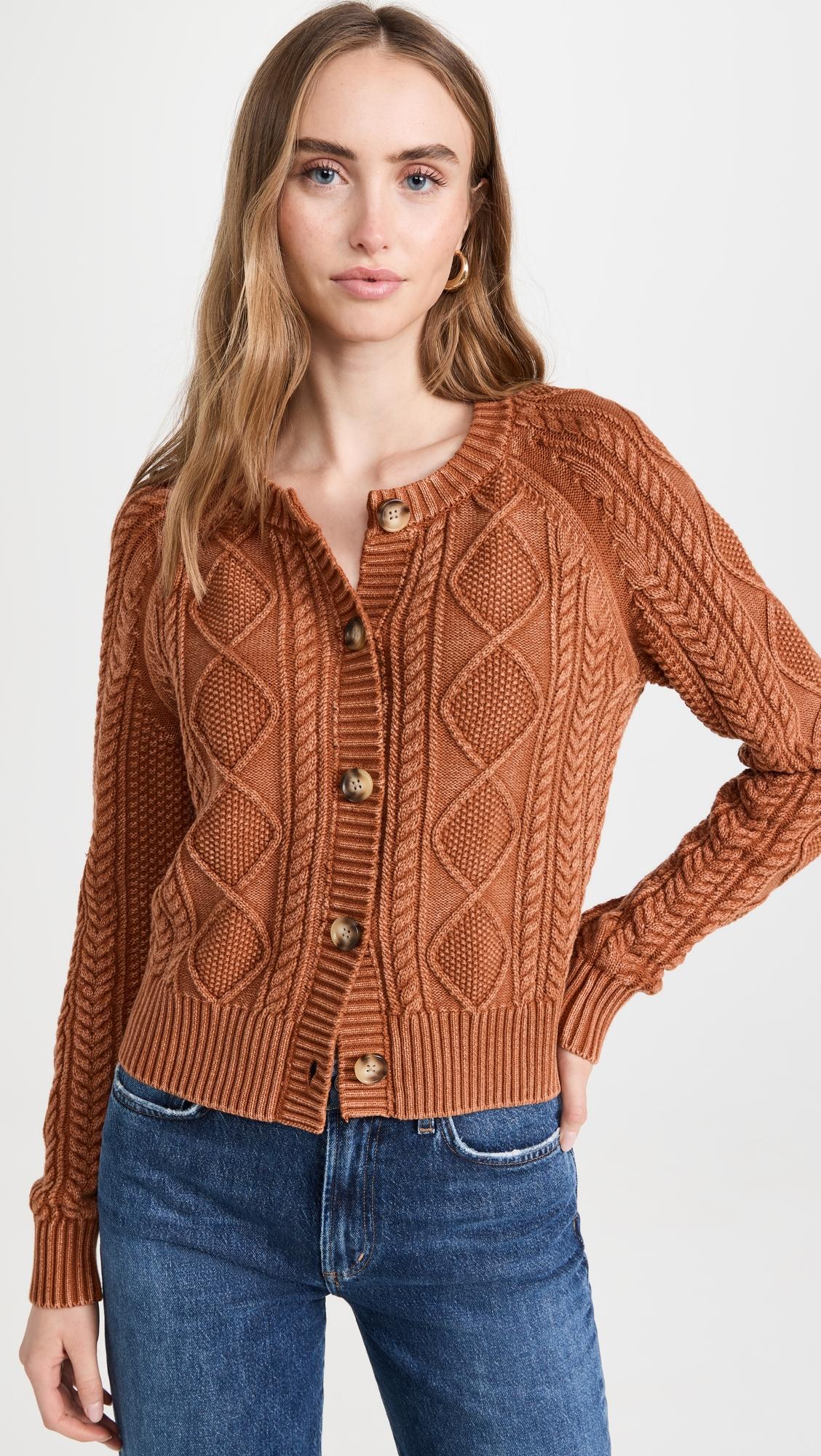 Sunwashed Cable Cardigan by FAHERTY